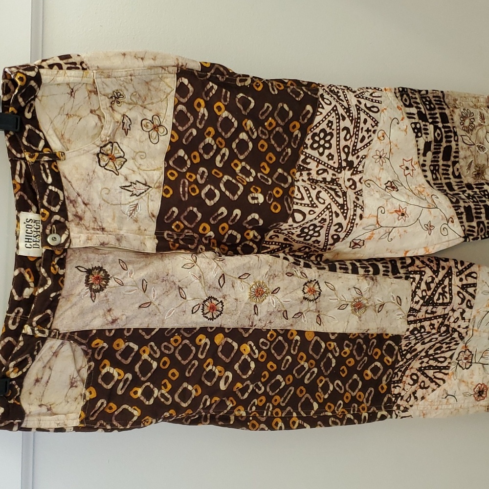 Chico's Design Vintage Patchwork Silk And Linen B… - image 2